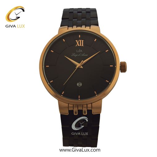 ساعت مچی اورجینال مردانه LdA | لوئیجی د آنا | Luigi d'Ana رزگلد | مشکی| مشکی| کد رفرنس 2404